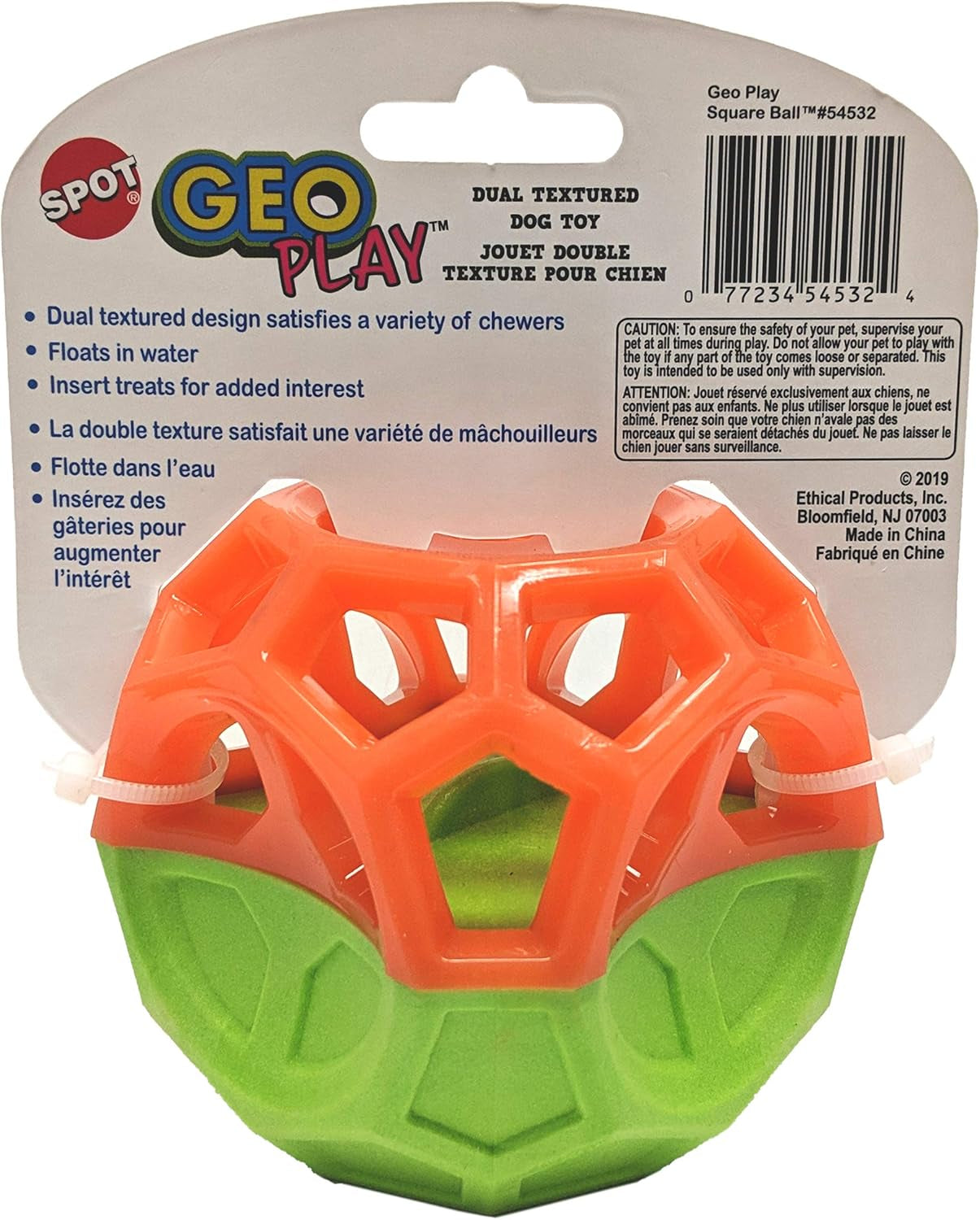 Exciting Geo Play Dual-Texture Dog Toy Cube – Durable, Floating, Squeaky & Treat-Dispensing Fun for Small to Medium Dogs