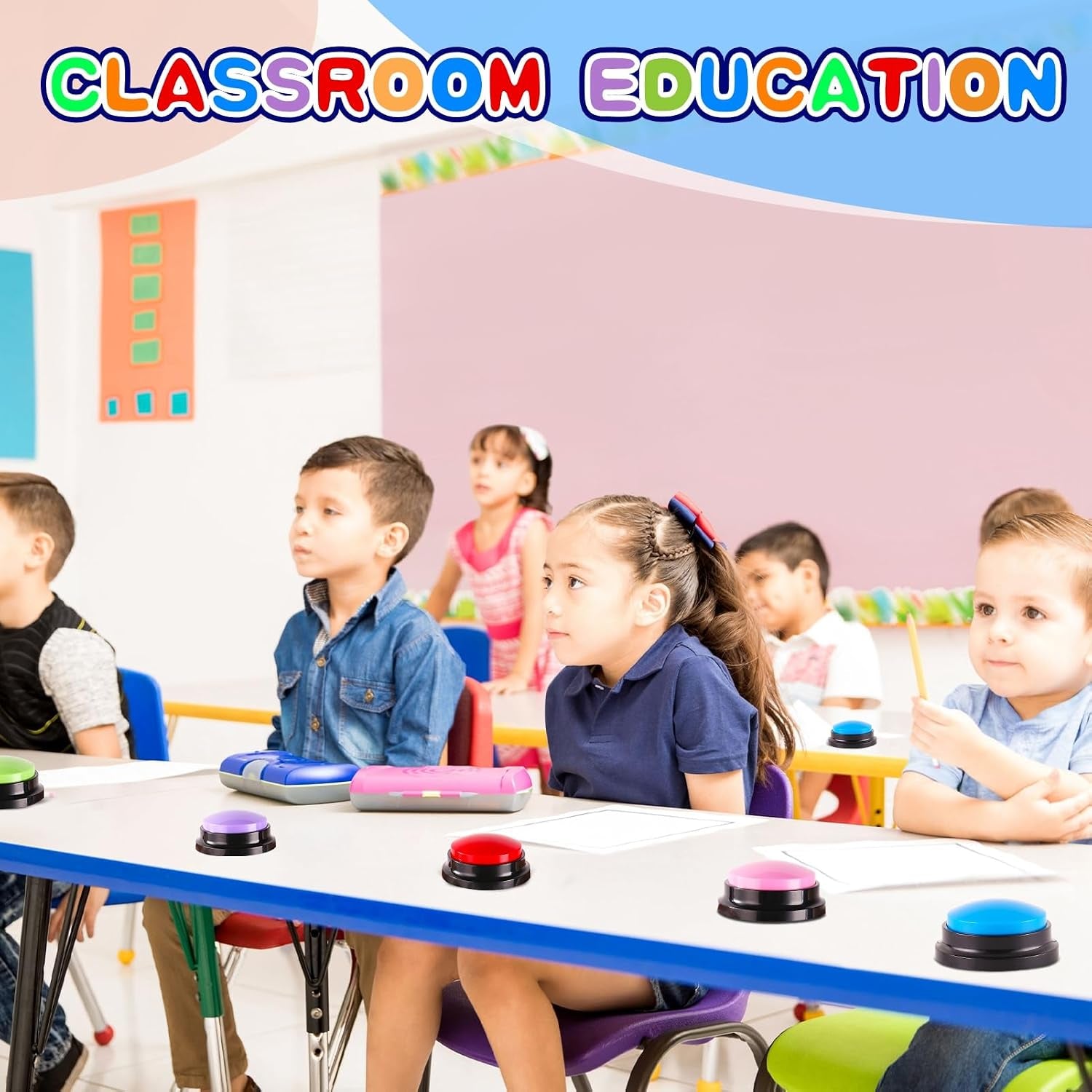 Engage and Train Your Pet with 6 Colorful Recordable Answer Buzzers - Perfect for Fun Learning and Communication!