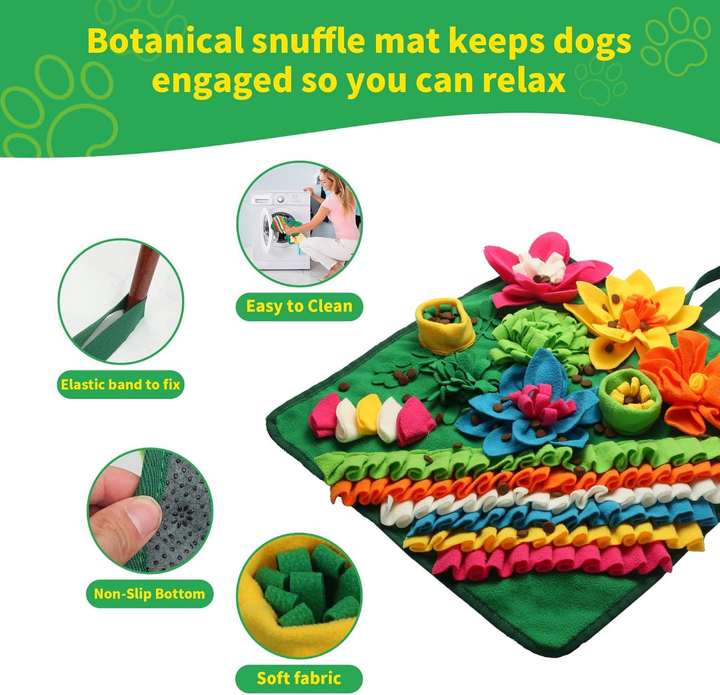 Engaging Snuffle Mat for Dogs - Interactive Puzzle Toy for Mental Stimulation, Anxiety Relief & Slow Feeding Fun for Small/Medium Puppies & Cats