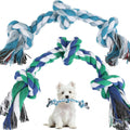 Exciting 2-Pack Dog Rope Toys for Small Breeds - 14-Inch Tug Toys in Vibrant Green & Blue for Energy Release, Boredom Relief, and Dental Health