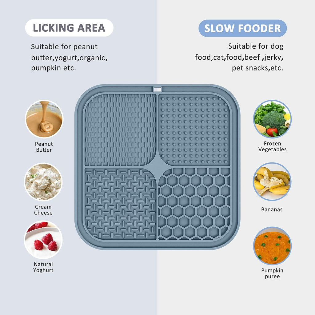 Ultimate 2 Pack Lick Mats for Dogs and Cats - 8.5x8.5 Inches with Suction Cups for Anxiety Relief and Slow Feeding!