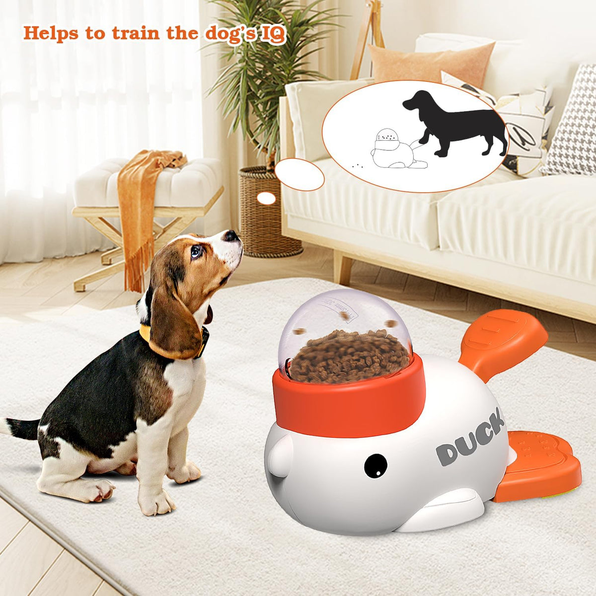 Engaging Duck-Shaped Interactive Treat Dispenser Toy for Dogs - Fun Slow Feeder to Keep Your Pet Active and Healthy