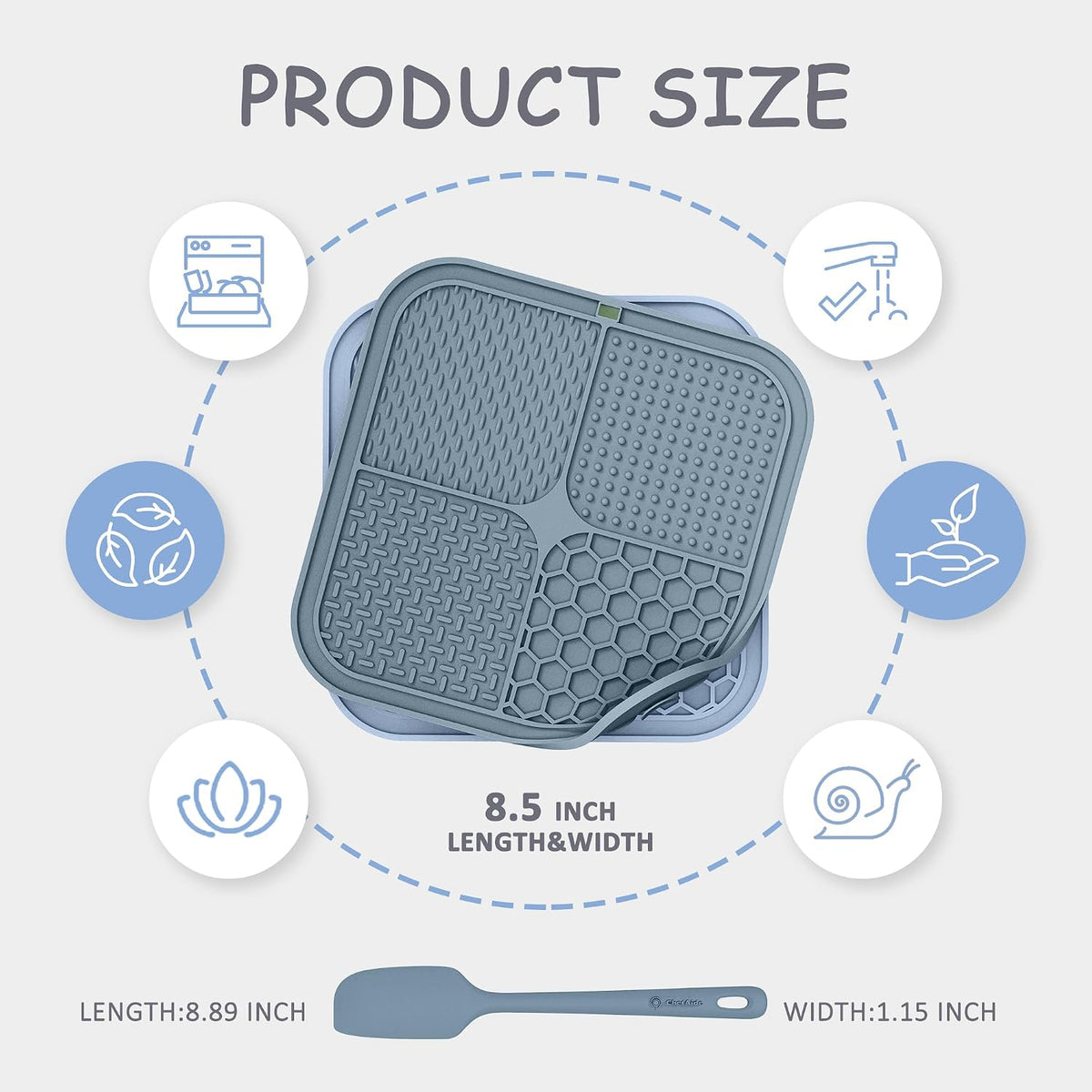 Ultimate 2 Pack Lick Mats for Dogs and Cats - 8.5x8.5 Inches with Suction Cups for Anxiety Relief and Slow Feeding!