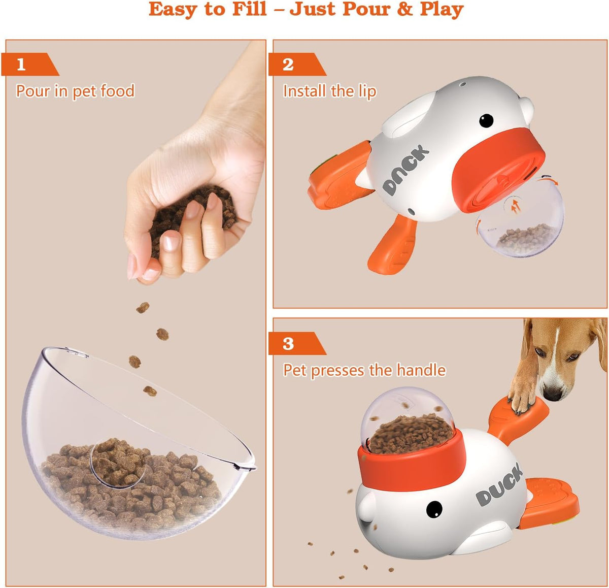 Engaging Duck-Shaped Interactive Treat Dispenser Toy for Dogs - Fun Slow Feeder to Keep Your Pet Active and Healthy