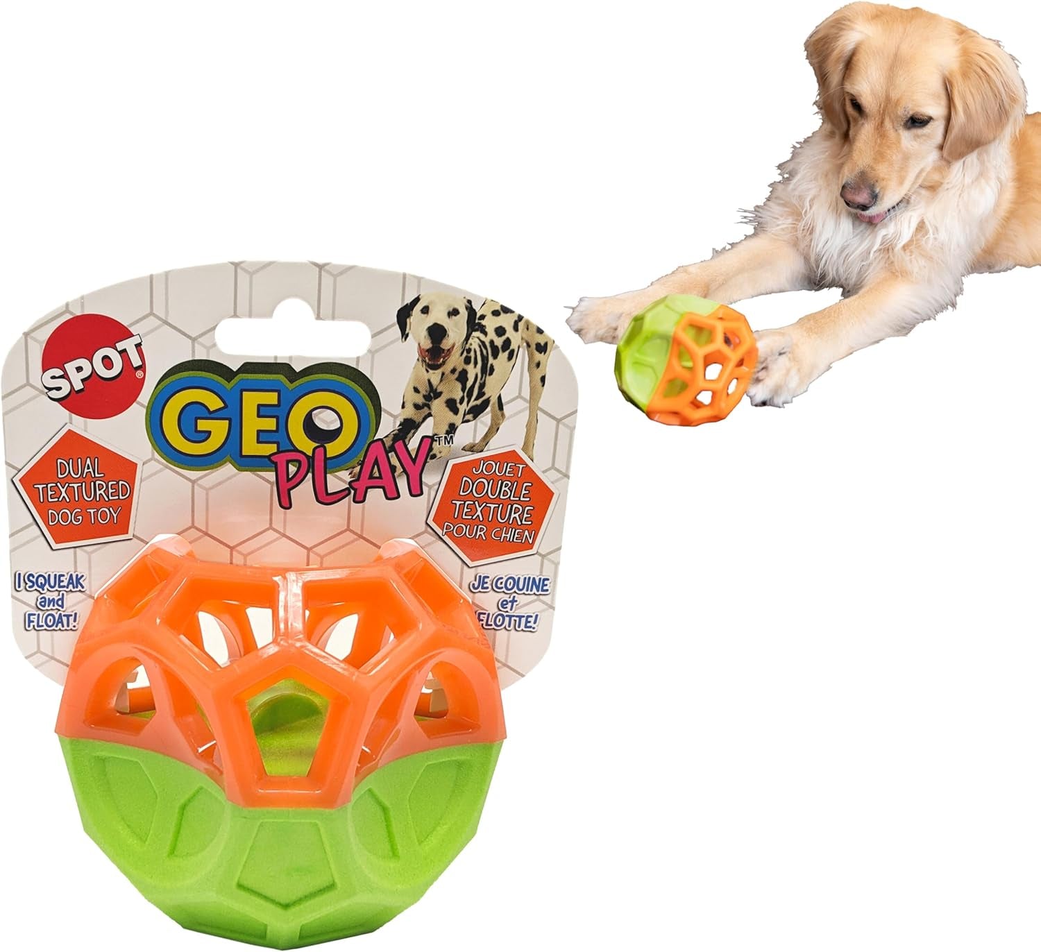 Exciting Geo Play Dual-Texture Dog Toy Cube – Durable, Floating, Squeaky & Treat-Dispensing Fun for Small to Medium Dogs
