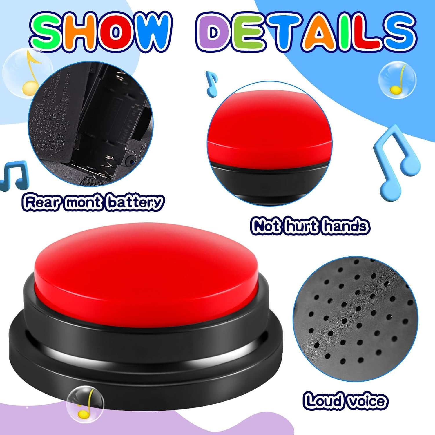 Engage and Train Your Pet with 6 Colorful Recordable Answer Buzzers - Perfect for Fun Learning and Communication!