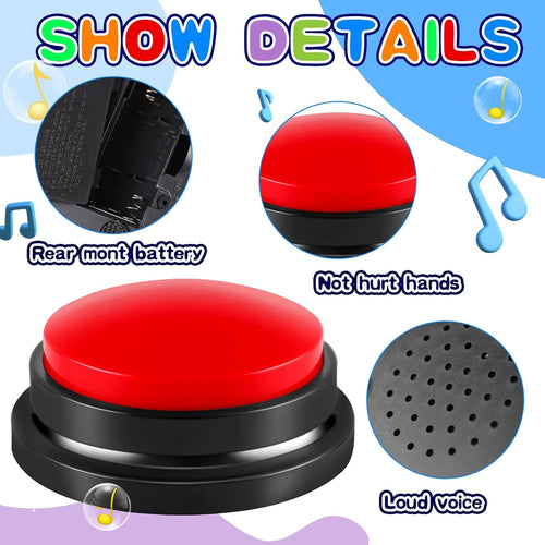 Engage and Train Your Pet with 6 Colorful Recordable Answer Buzzers - Perfect for Fun Learning and Communication!