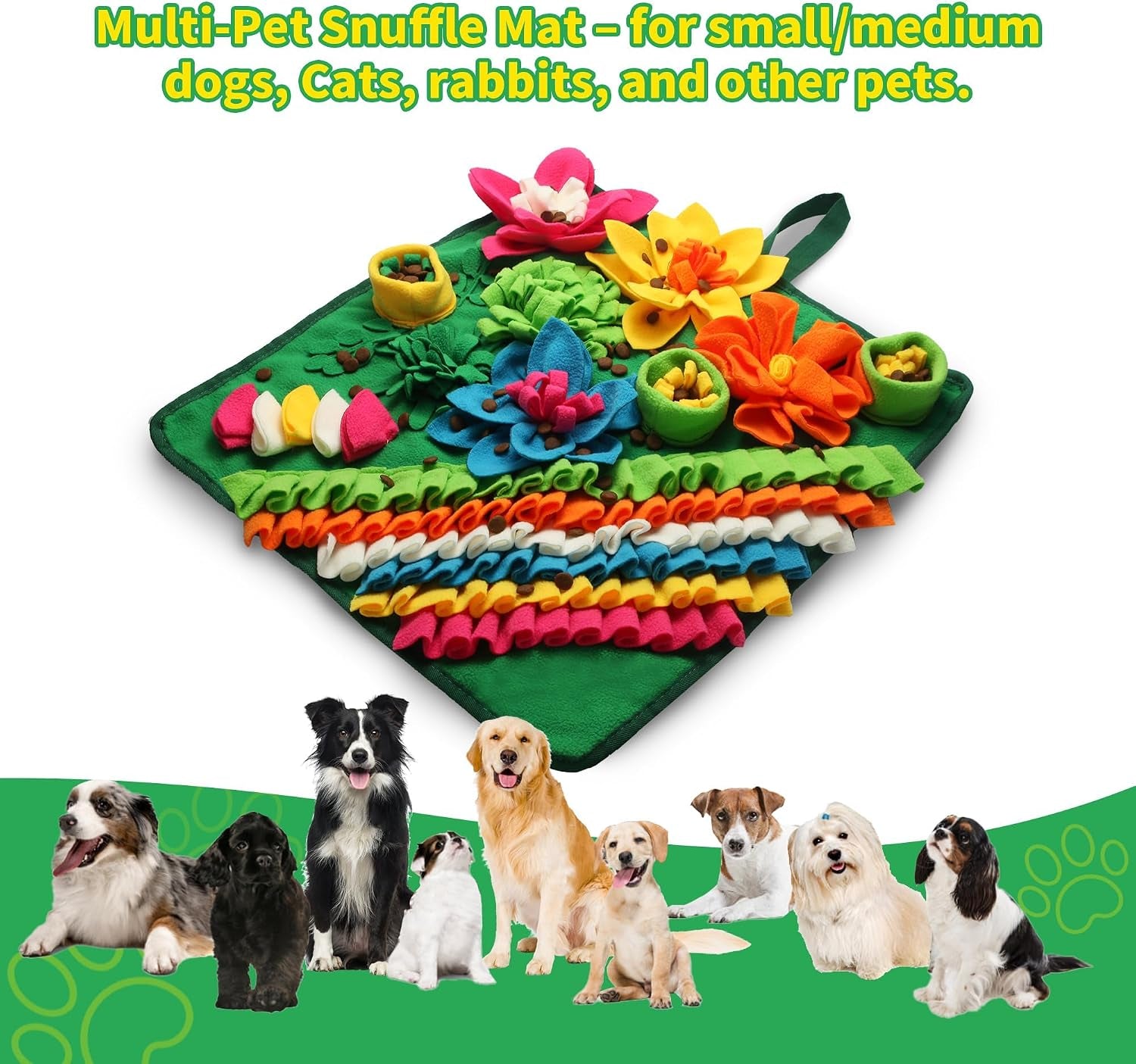 Engaging Snuffle Mat for Dogs - Interactive Puzzle Toy for Mental Stimulation, Anxiety Relief & Slow Feeding Fun for Small/Medium Puppies & Cats