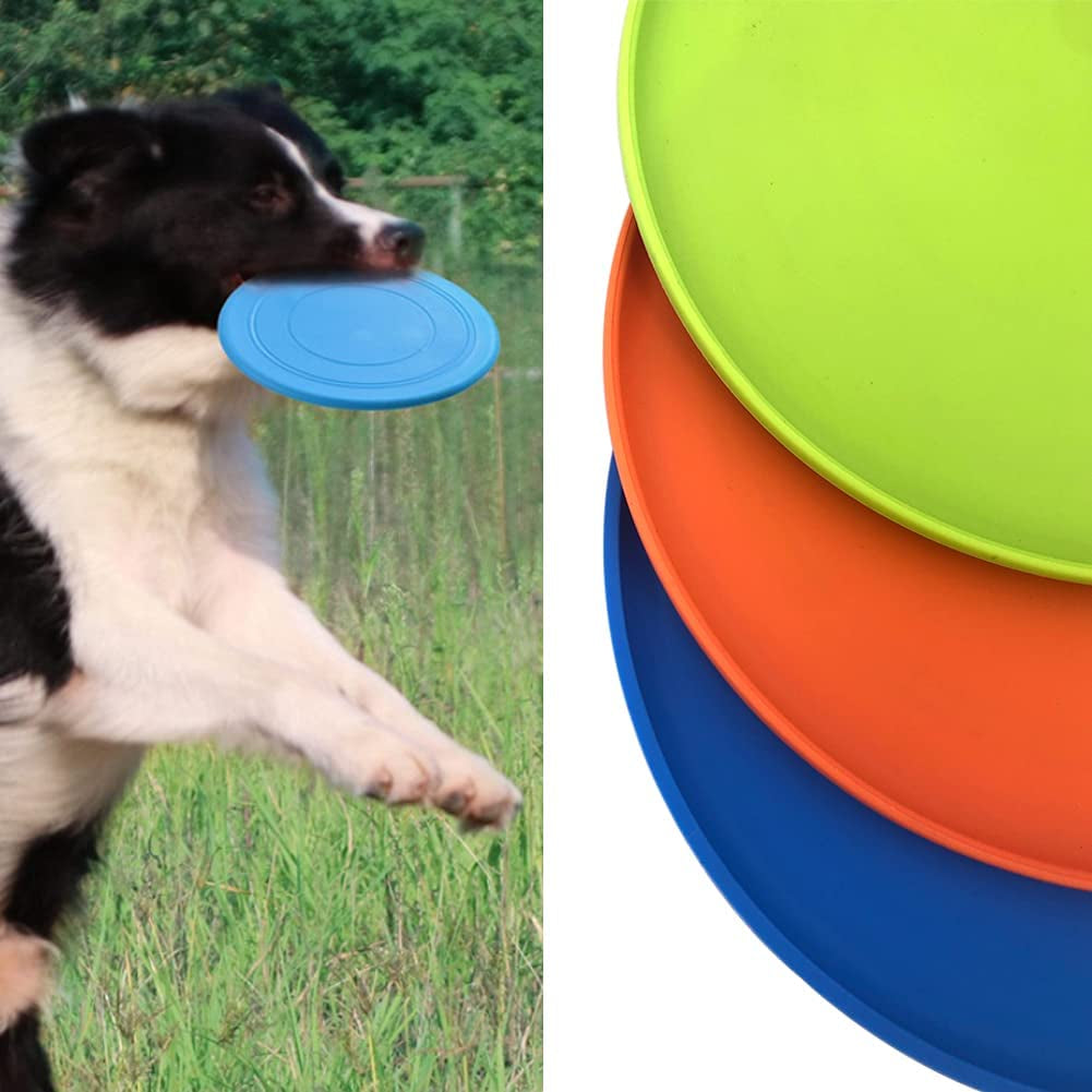 Ultimate Dog Flying Disc Set - 3 Soft Rubber Fetch Toys for All Breeds, Perfect for Water Play & Safe on Teeth - 7 Inch Lightweight Fun!