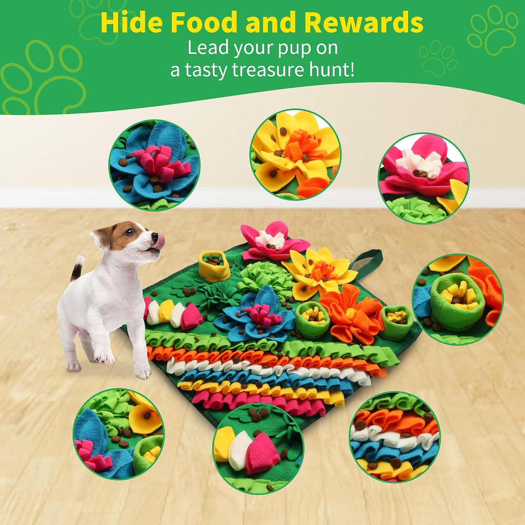 Engaging Snuffle Mat for Dogs - Interactive Puzzle Toy for Mental Stimulation, Anxiety Relief & Slow Feeding Fun for Small/Medium Puppies & Cats