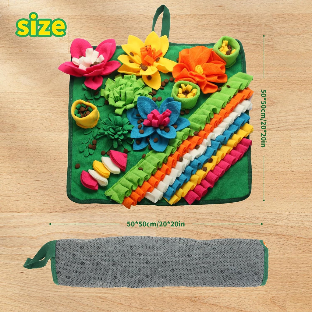 Engaging Snuffle Mat for Dogs - Interactive Puzzle Toy for Mental Stimulation, Anxiety Relief & Slow Feeding Fun for Small/Medium Puppies & Cats